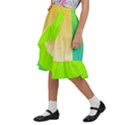 Gradient  green, yellow Kids  Ruffle Flared Wrap Midi Skirt View2