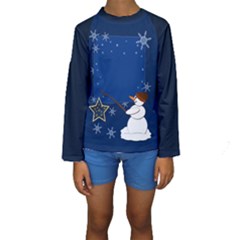 Snowman Kids  Long Sleeve Swimwear