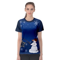 Snowman Women s Sport Mesh T-shirt