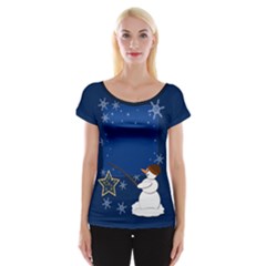 Snowman Cap Sleeve Top by 2607694c