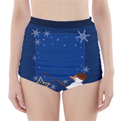 Snowman High-waisted Bikini Bottoms