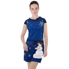 Snowman Drawstring Hooded Dress