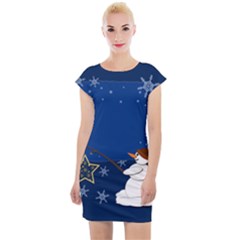 Snowman Cap Sleeve Bodycon Dress