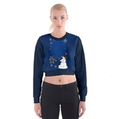 Snowman Cropped Sweatshirt