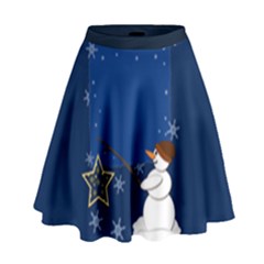 Snowman High Waist Skirt