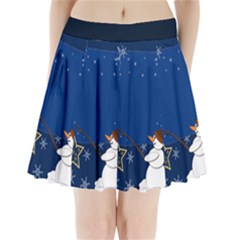 Snowman Pleated Mini Skirt