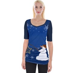 Snowman Wide Neckline T-shirt