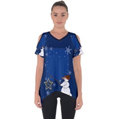 Snowman Cut Out Side Drop T-shirt by 2607694c