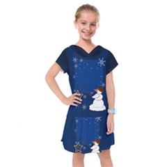 Snowman Kids  Drop Waist Dress