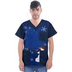 Snowman Men s V-neck Scrub Top