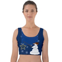 Snowman Velvet Crop Top