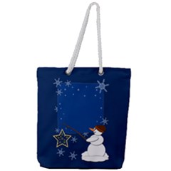 Snowman Full Print Rope Handle Tote (large)