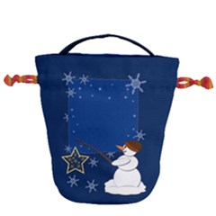 Snowman Drawstring Bucket Bag