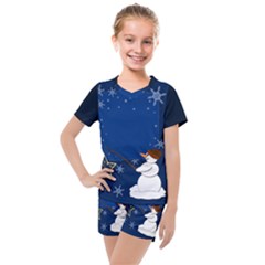 Snowman Kids  Mesh T-shirt And Shorts Set