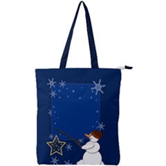 Snowman Double Zip Up Tote Bag