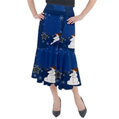 Snowman Midi Mermaid Skirt