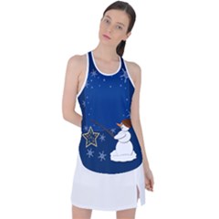 Snowman Racer Back Mesh Tank Top