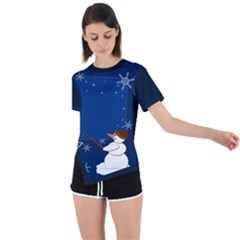 Snowman Asymmetrical Short Sleeve Sports T-shirt by 2607694c