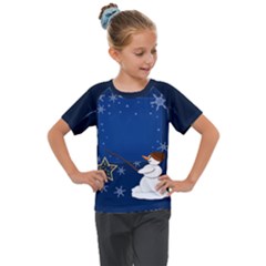 Snowman Kids  Mesh Piece T-shirt