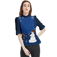 Snowman Frill Neck Blouse