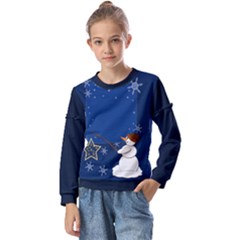 Snowman Kids  Long Sleeve T-shirt With Frill 