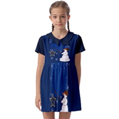 Snowman Kids  Asymmetric Collar Dress