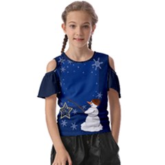 Snowman Kids  Butterfly Cutout T-shirt