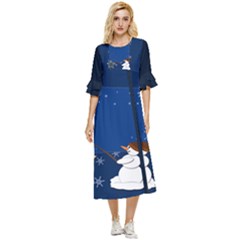 Snowman Double Cuff Midi Dress