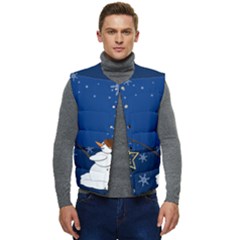 Snowman Men s Button Up Puffer Vest	