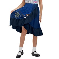 Snowman Kids  Ruffle Flared Wrap Midi Skirt