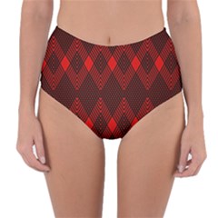 Muster Rot Schwarz Reversible High-waist Bikini Bottoms by 2607694c