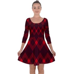 Muster Rot Schwarz Quarter Sleeve Skater Dress by 2607694c