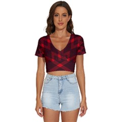 Muster Rot Schwarz V-neck Crop Top by 2607694c