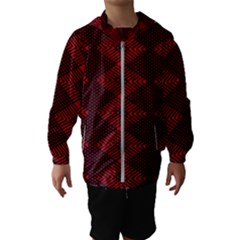 Pattern Black Red Kids  Hooded Windbreaker