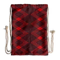 Pattern Black Red Drawstring Bag (large) by 2607694c