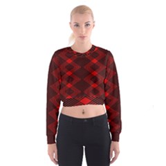 Pattern Black Red Cropped Sweatshirt