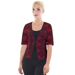 Pattern Black Red Cropped Button Cardigan by 2607694c