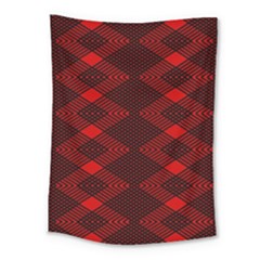 Pattern Black Red Medium Tapestry