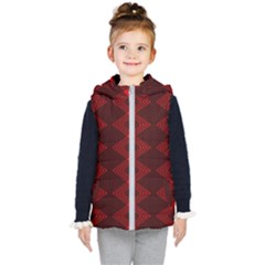 Pattern Black Red Kids  Hooded Puffer Vest by 2607694c