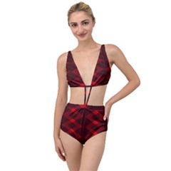 Pattern Black Red Tied Up Two Piece Swimsuit by 2607694c