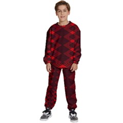 Pattern Black Red Kids  Sweatshirt Set by 2607694c