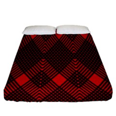 Pattern Red Black, Fitted Sheet (queen Size) by 2607694c