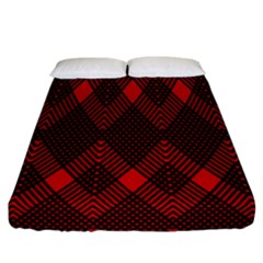 Pattern Red Black, Fitted Sheet (california King Size) by 2607694c