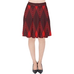 Pattern Red Black, Velvet High Waist Skirt by 2607694c