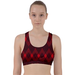 Pattern Red Black, Back Weave Sports Bra by 2607694c