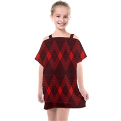 Pattern Red Black, Kids  One Piece Chiffon Dress by 2607694c