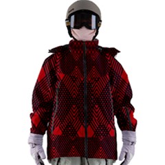 Pattern Red Black, Women s Zip Ski And Snowboard Waterproof Breathable Jacket by 2607694c