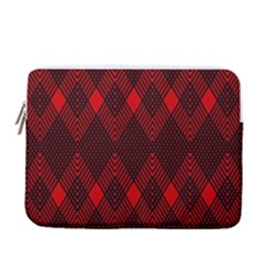 Pattern Red Black, 13  Vertical Laptop Sleeve Case With Pocket by 2607694c