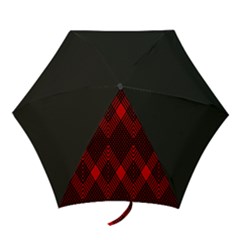 Pattern, Red, Black,  Mini Folding Umbrellas by 2607694c