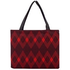 Pattern, Red, Black,  Mini Tote Bag by 2607694c